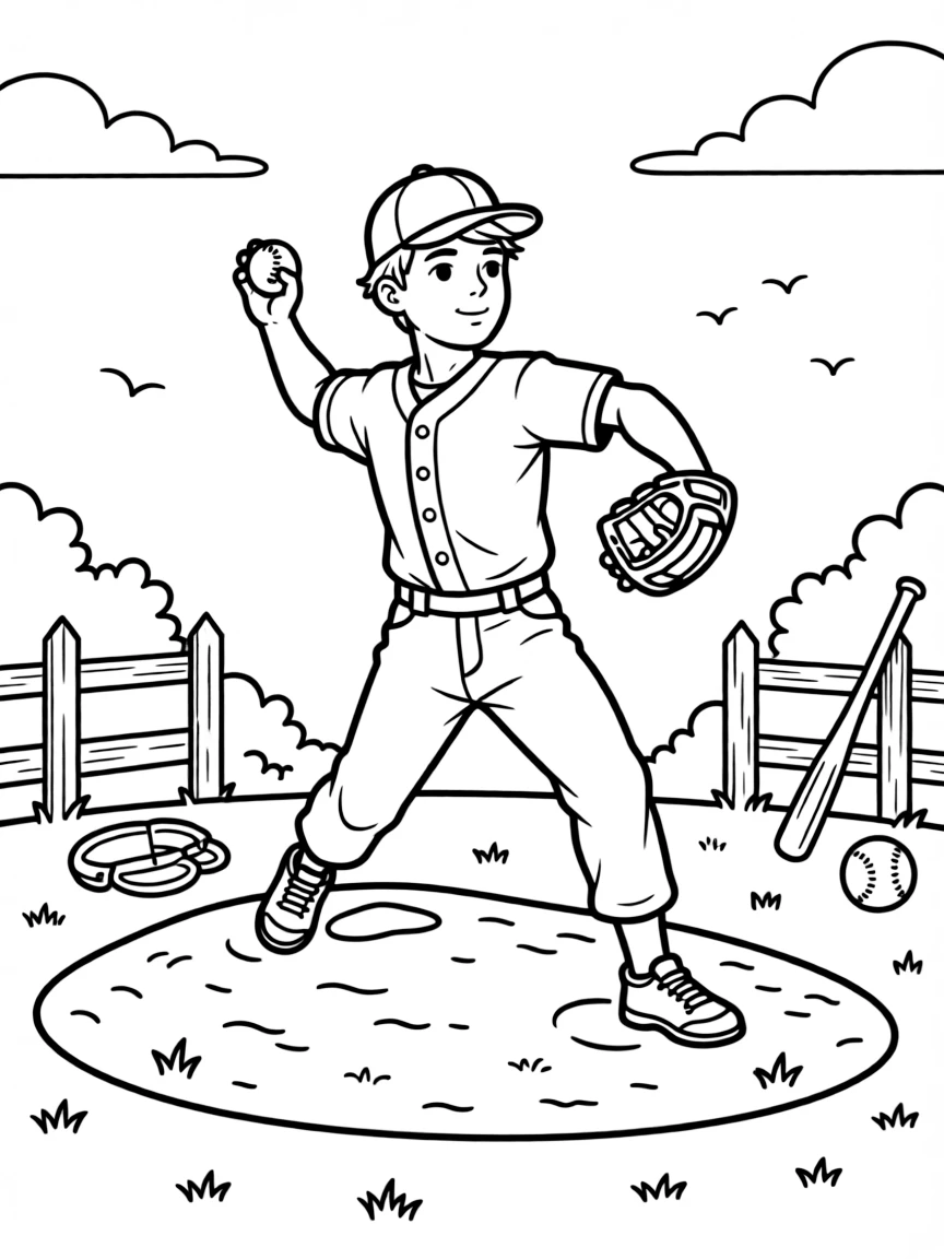 A baseball pitcher winds up to throw a fastball from the mound.