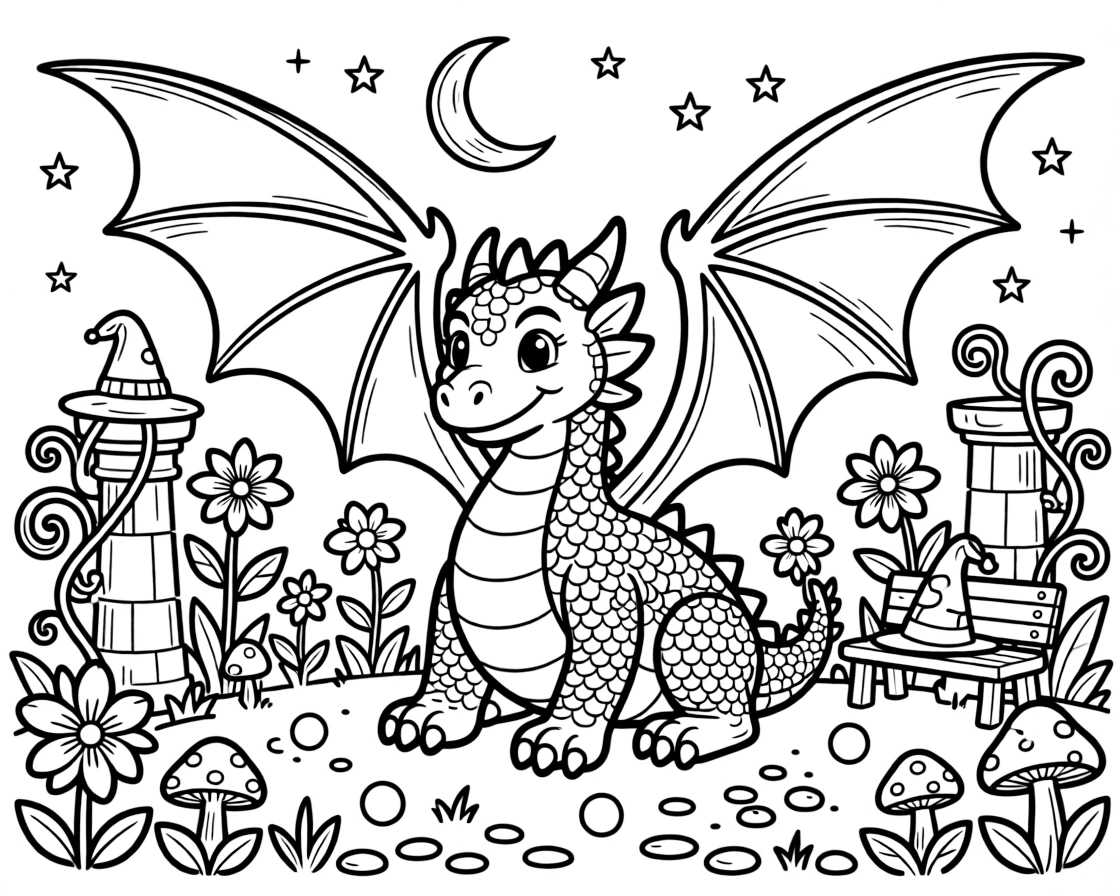 A wizard's garden statue of a dragon comes to life only at midnight, stretching its stone wings before returning to stillness by dawn.