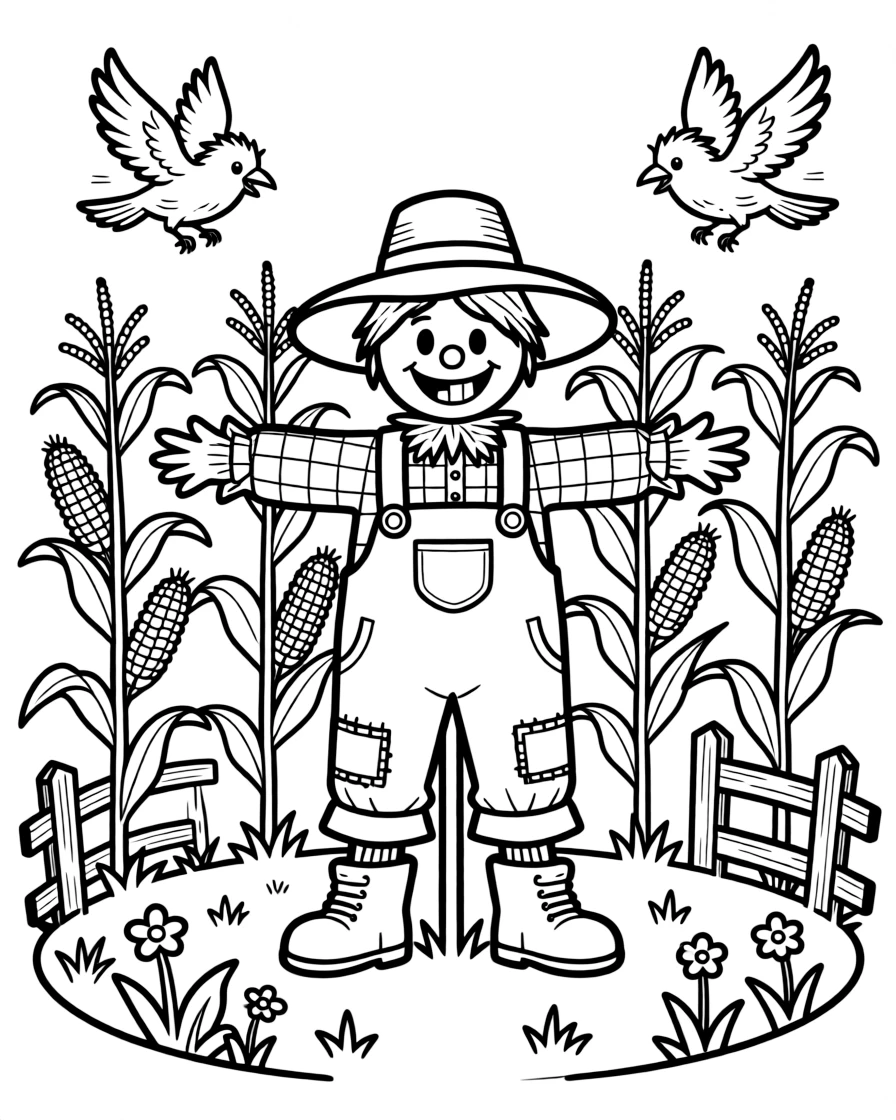 A gnome farmer's scarecrow comes to life to help chase mischievous crows away from the ripening cornfield.