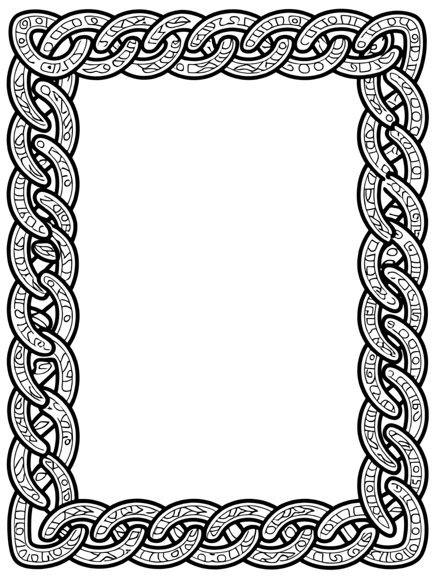 Celtic knotwork border with zentangle filled spaces between cords