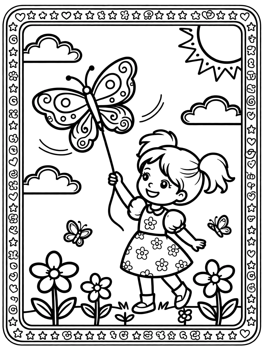 Double-line border with intricate pattern work between lines
