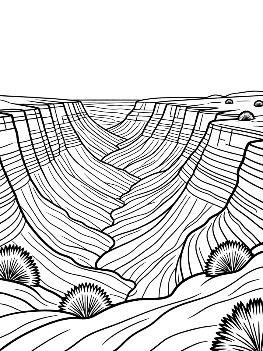 Canyon landscape with erosion pattern details
