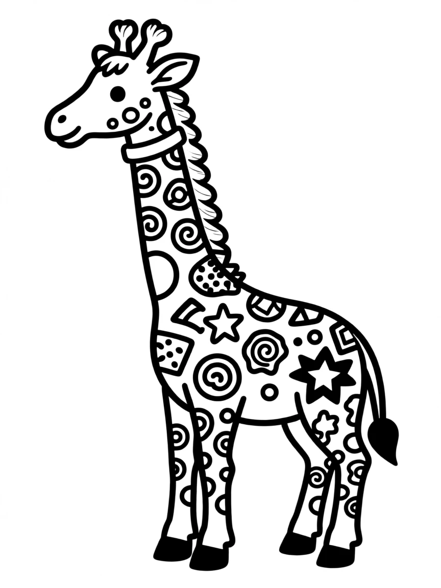 Pattern giraffe with unique spot designs