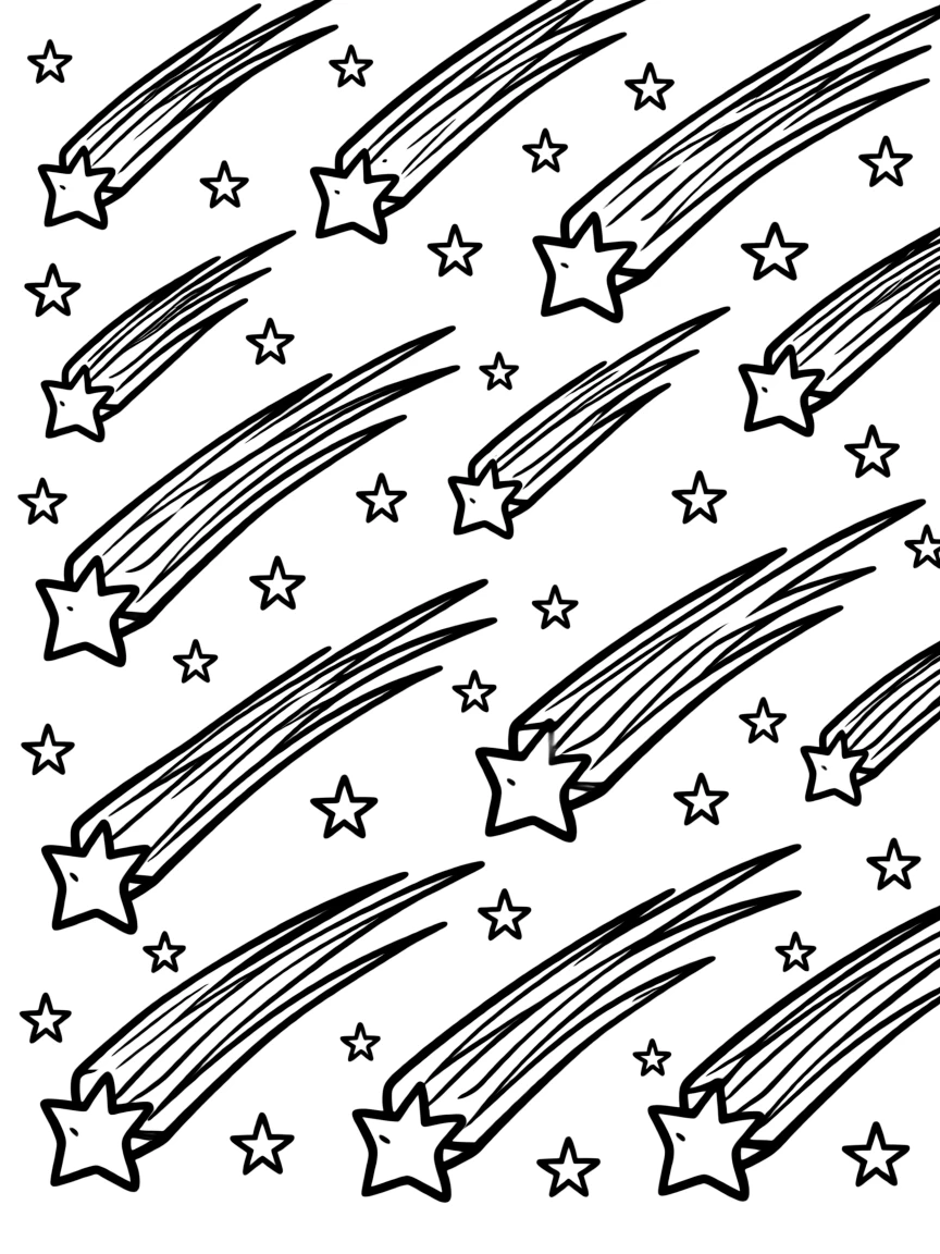 Pattern meteor shower with streak details