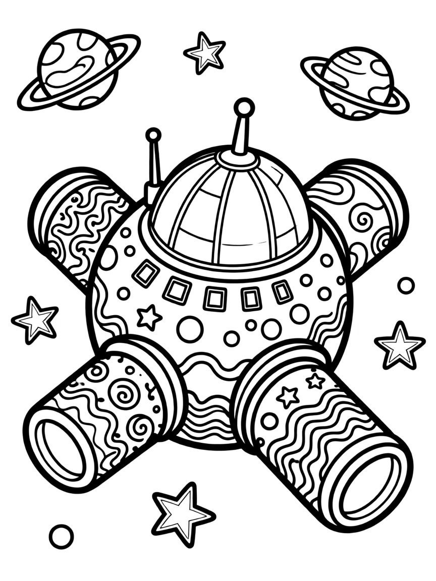 Zentangle space station with modular pattern elements