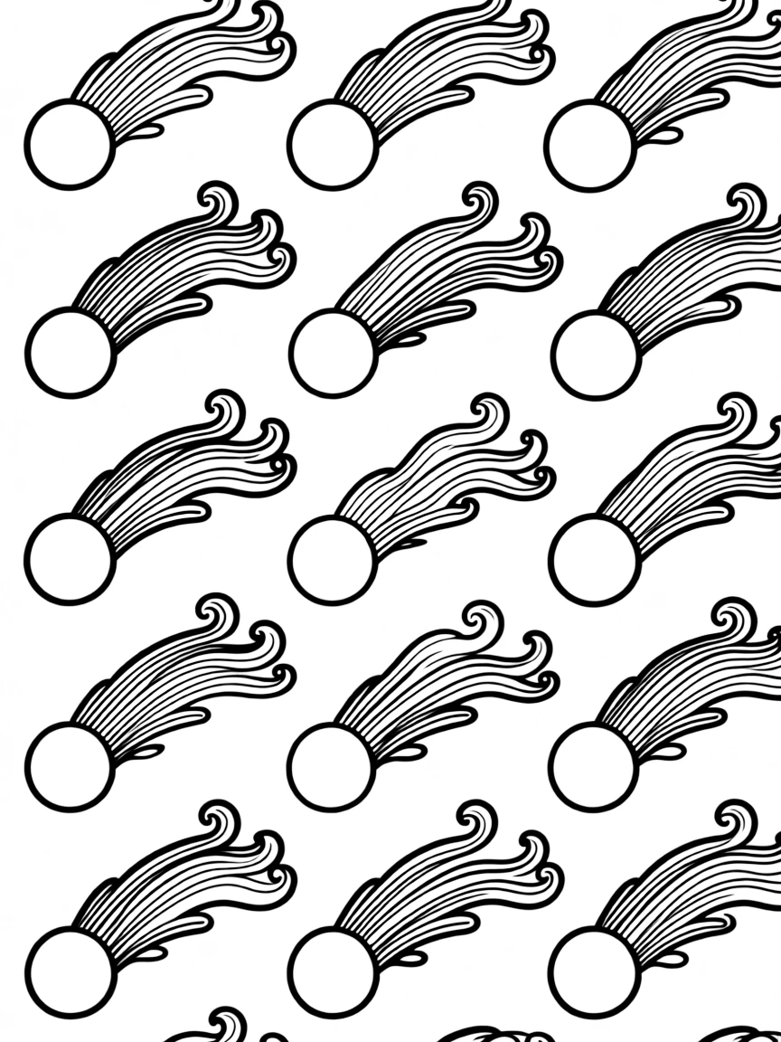 Pattern comet with tail detail variations