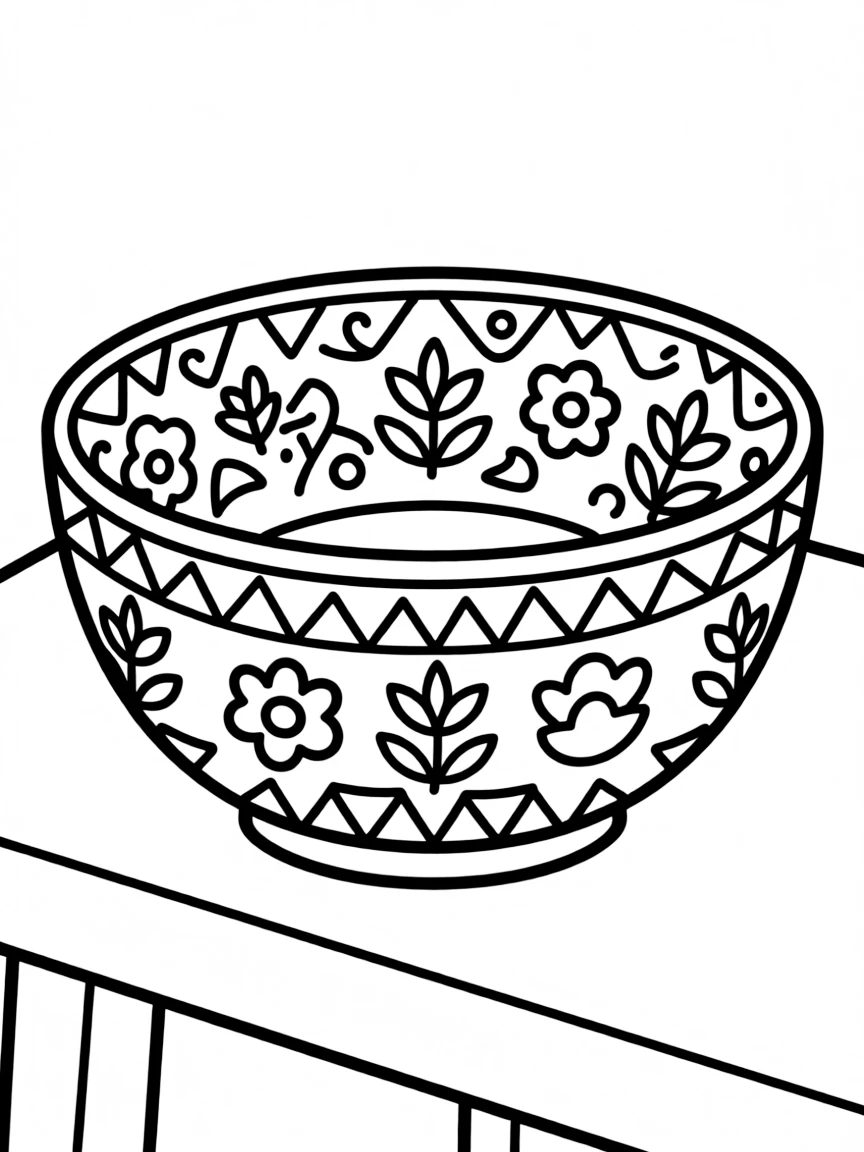 Pattern bowl with interior and exterior texture details