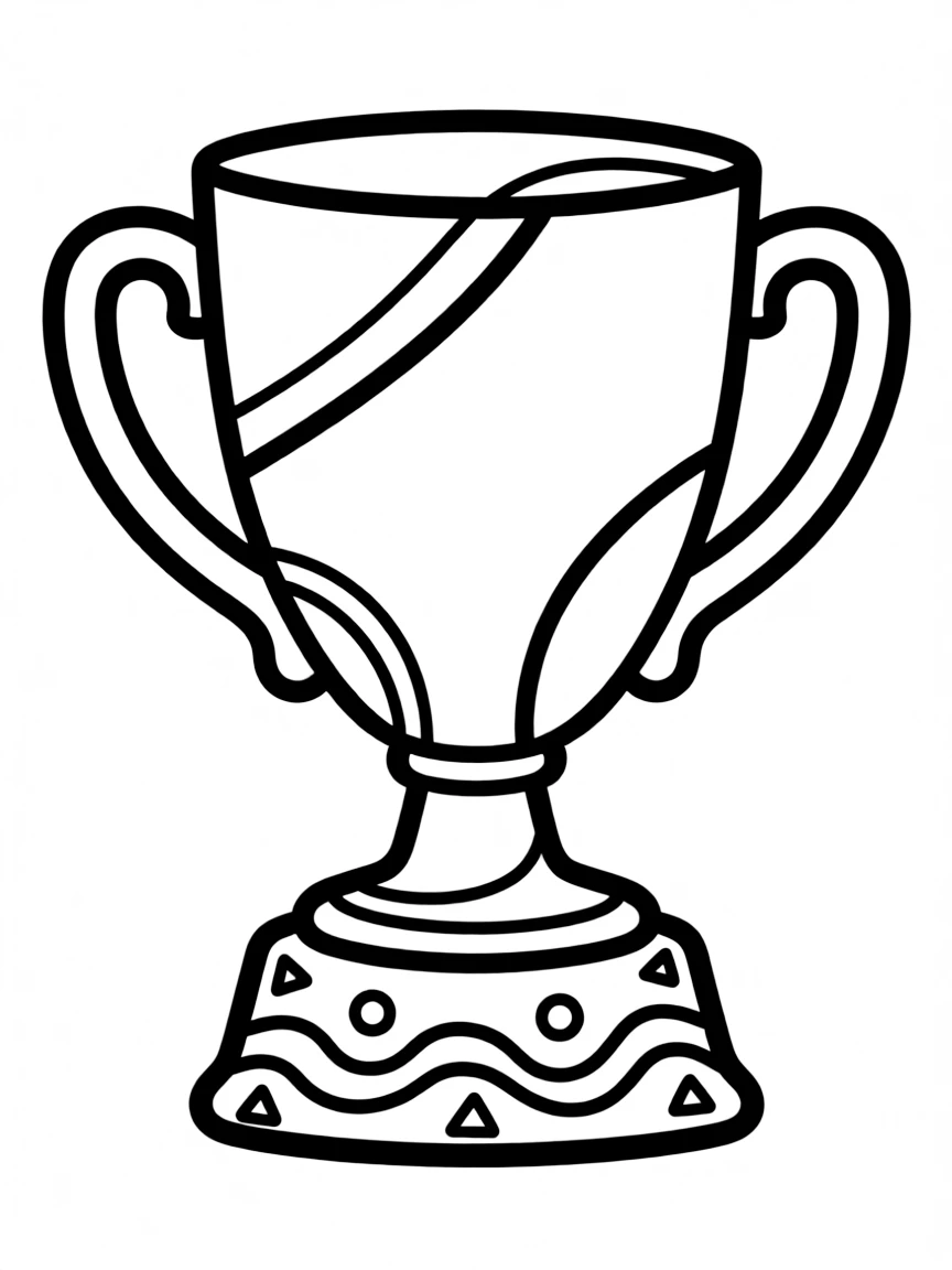 Abstract trophy with handle and base pattern details