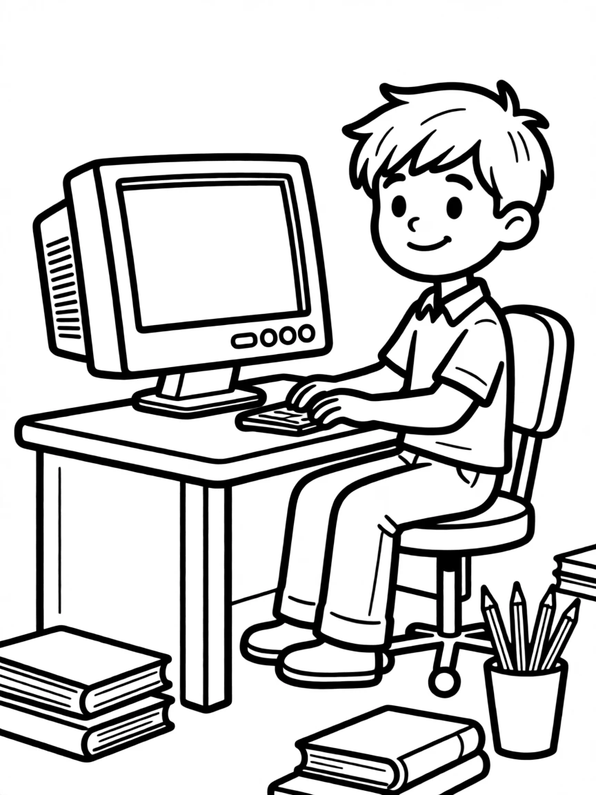 Pattern computer monitor with screen and stand details