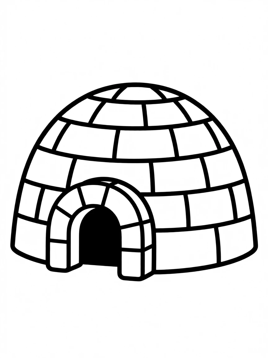 Abstract igloo with block pattern details