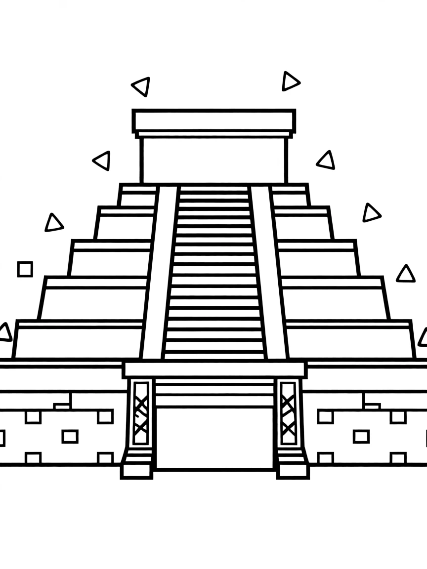 Pattern pyramid with step and entrance elements