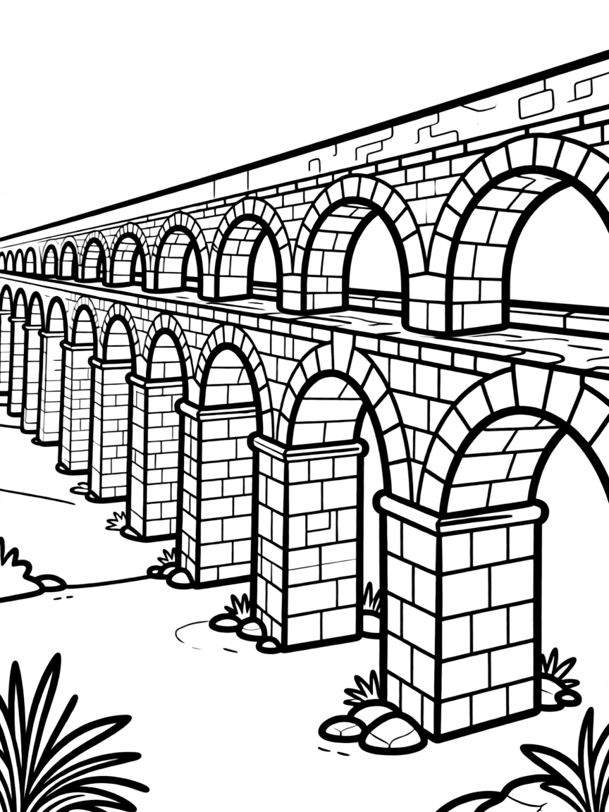 Pattern aqueduct with arch and channel elements