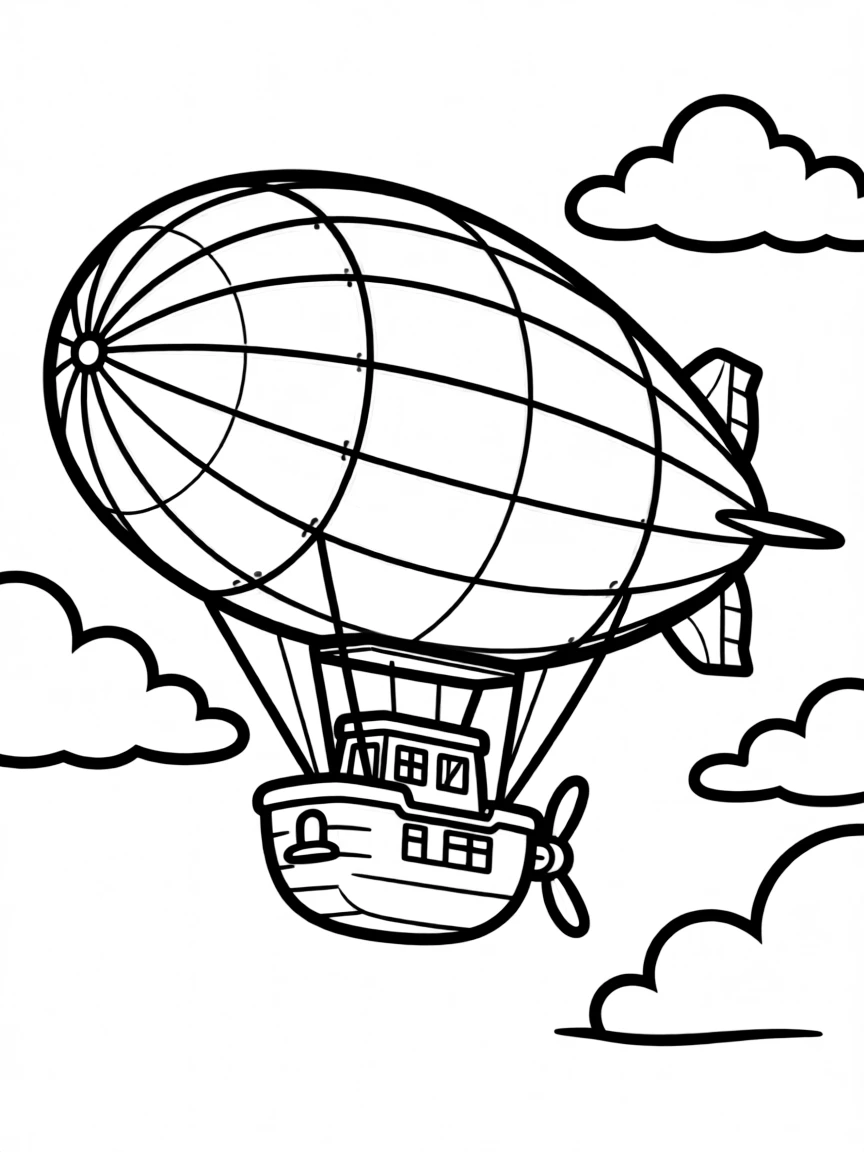 Pattern zeppelin with gondola and envelope elements
