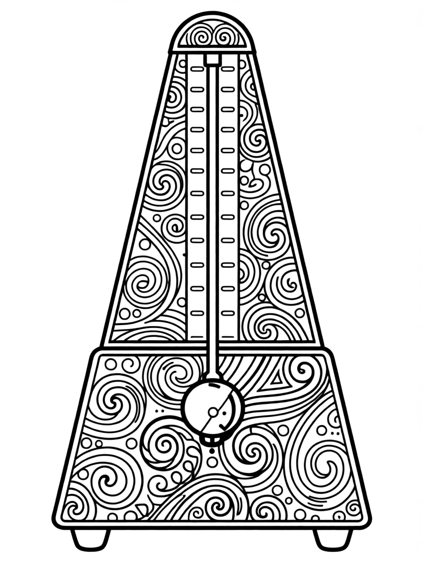 Zentangle metronome with pendulum and case patterns