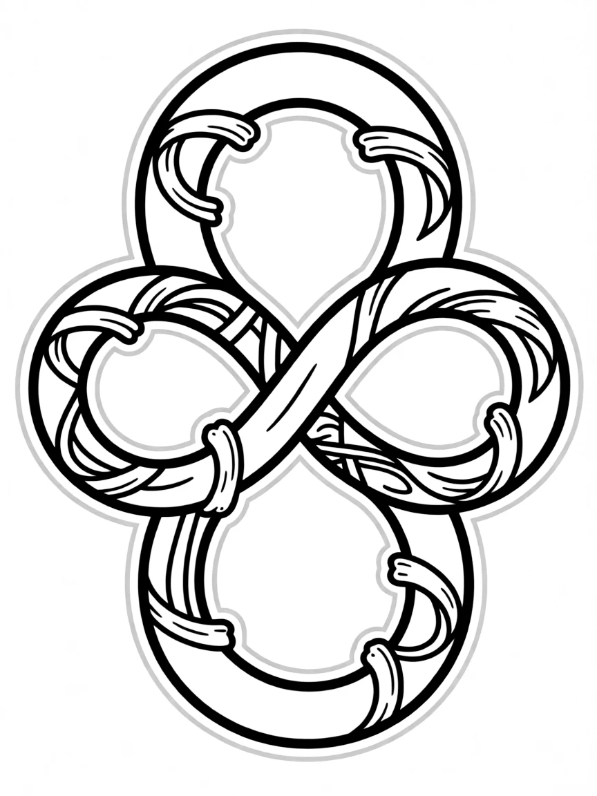 Pattern infinity symbol with twisted detail elements