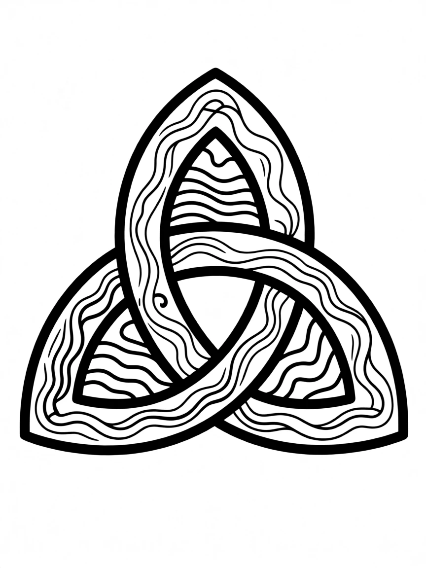 Abstract celtic trinity knot with path pattern details