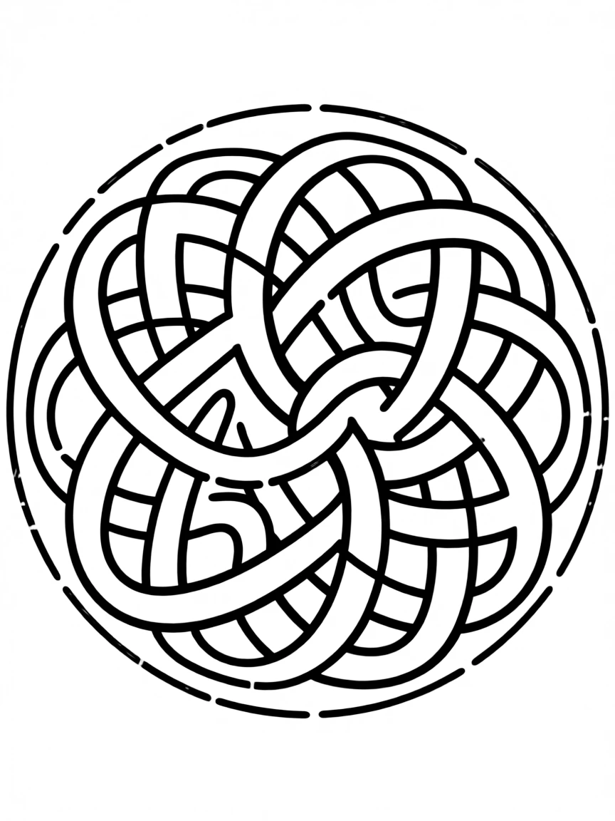 Zentangle Celtic knotwork with interlacing patterns