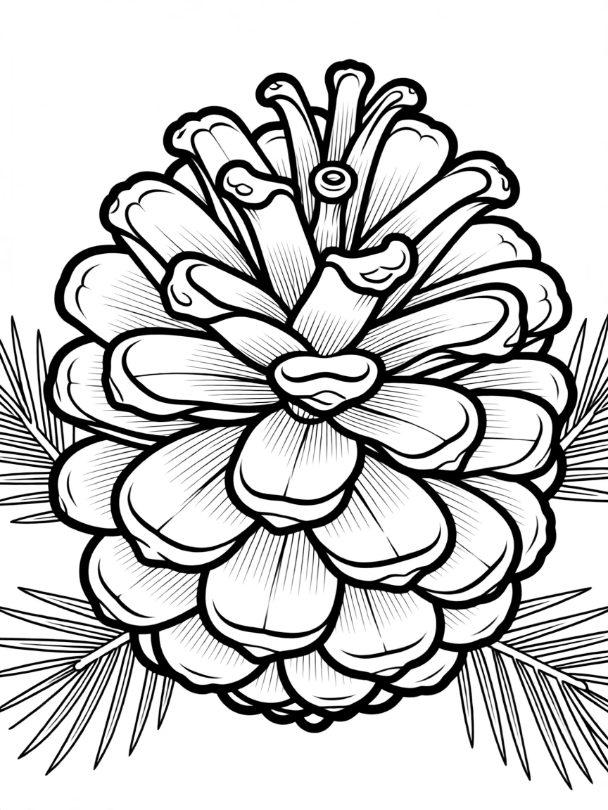Pattern pine cone with scale and core details
