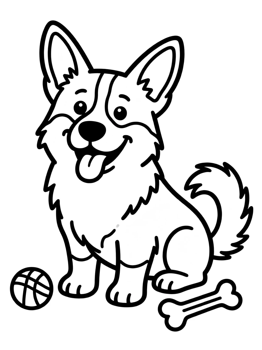 A corgi with a big happy grin.