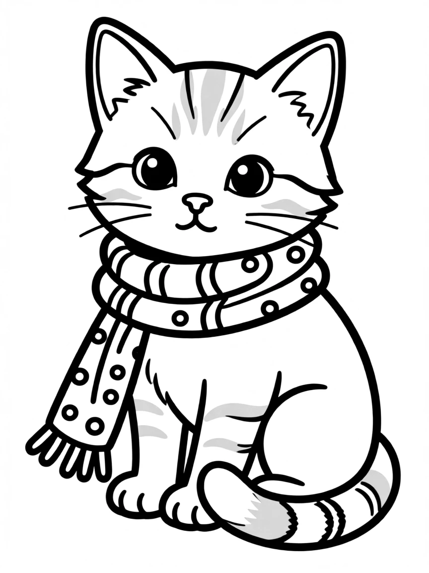 A kitten wrapped in a soft scarf.