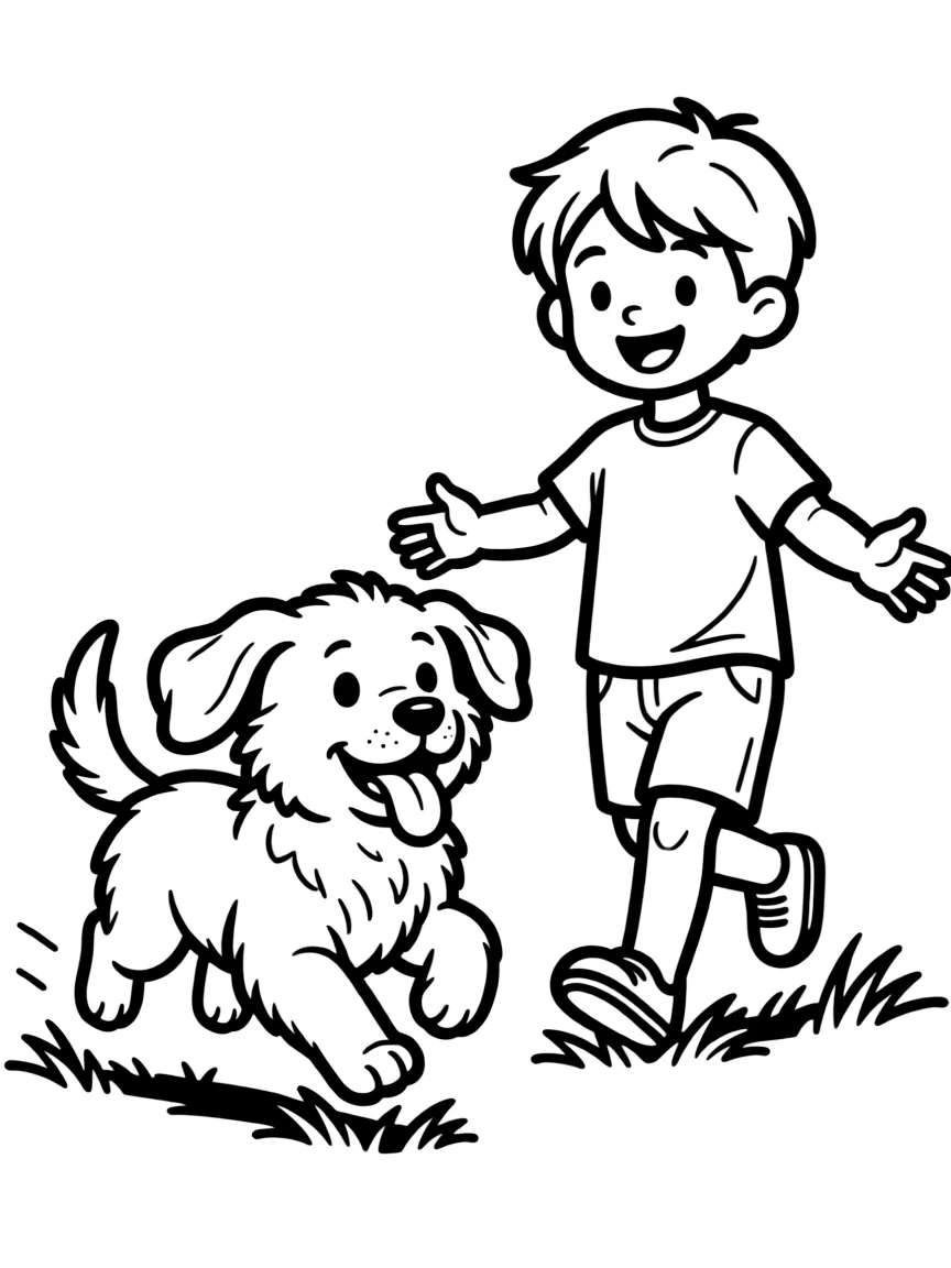 A puppy excitedly running toward its owner.