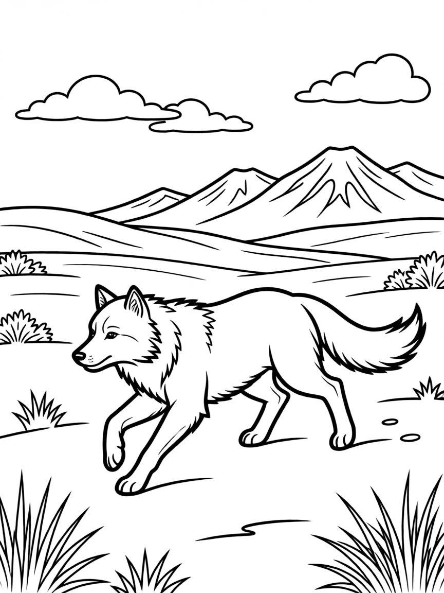 A wolverine running through the tundra.