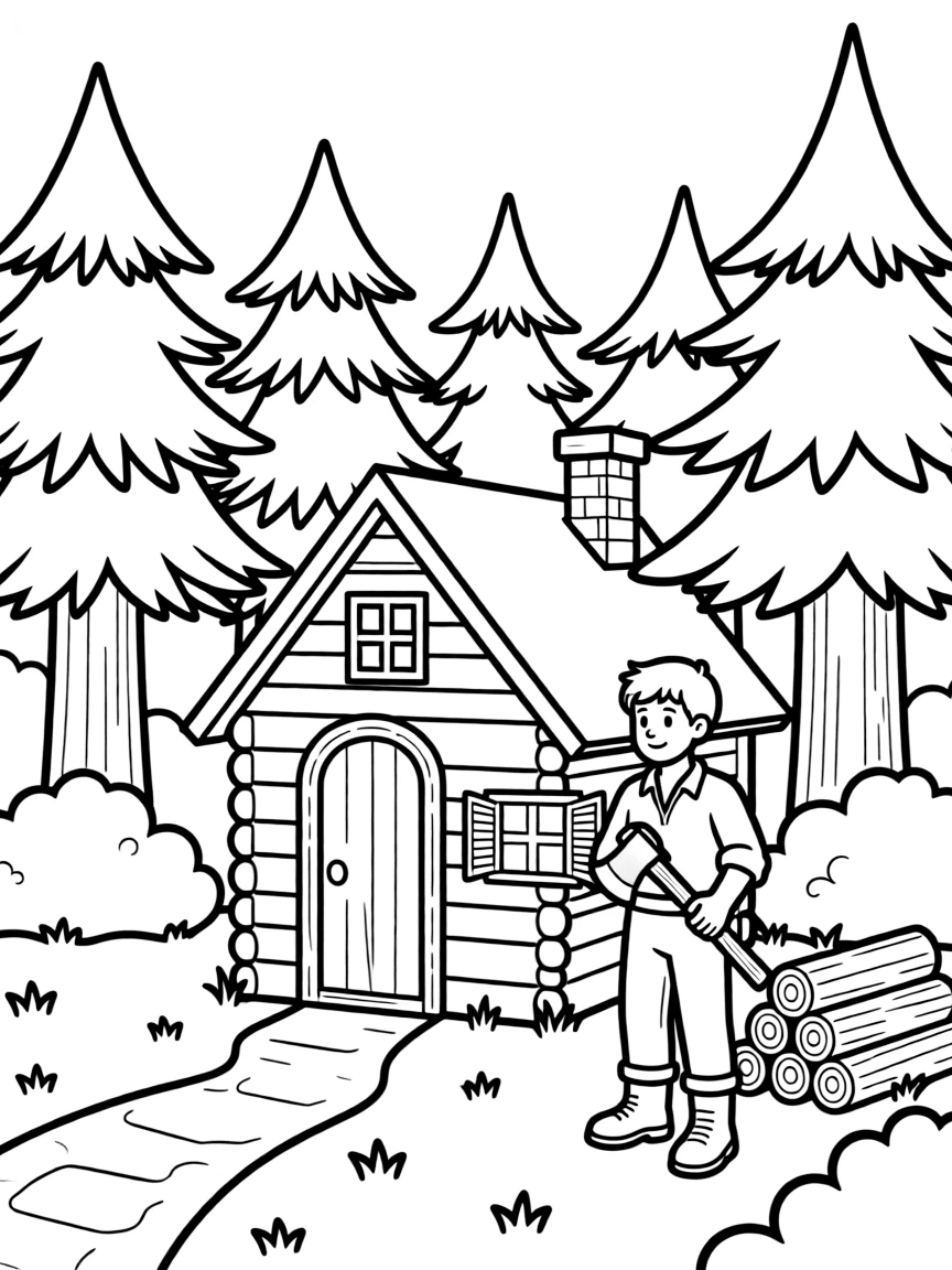 Woodcutter's cabin nestled deep in the forest