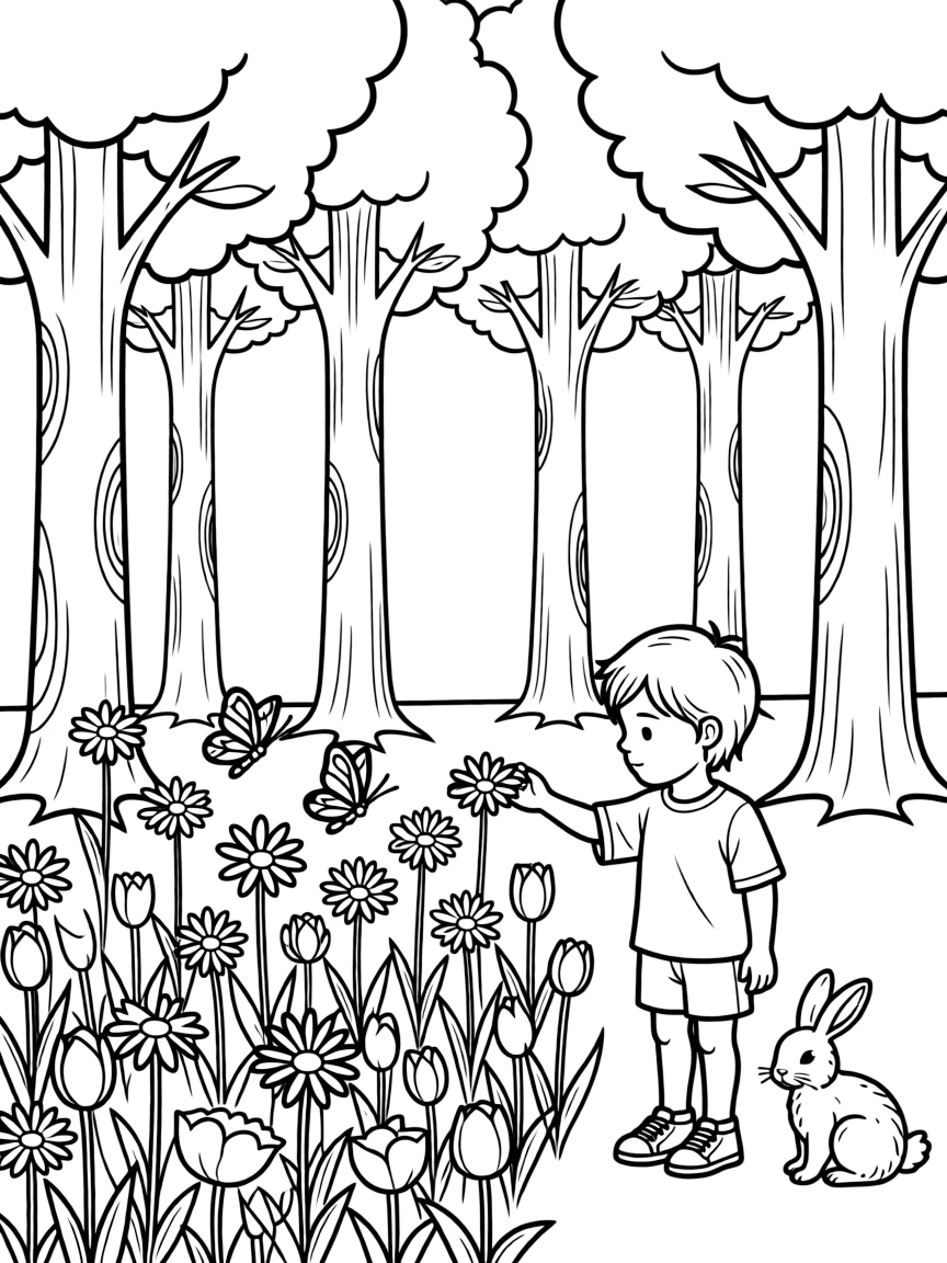Forest edge meeting wildflower meadow