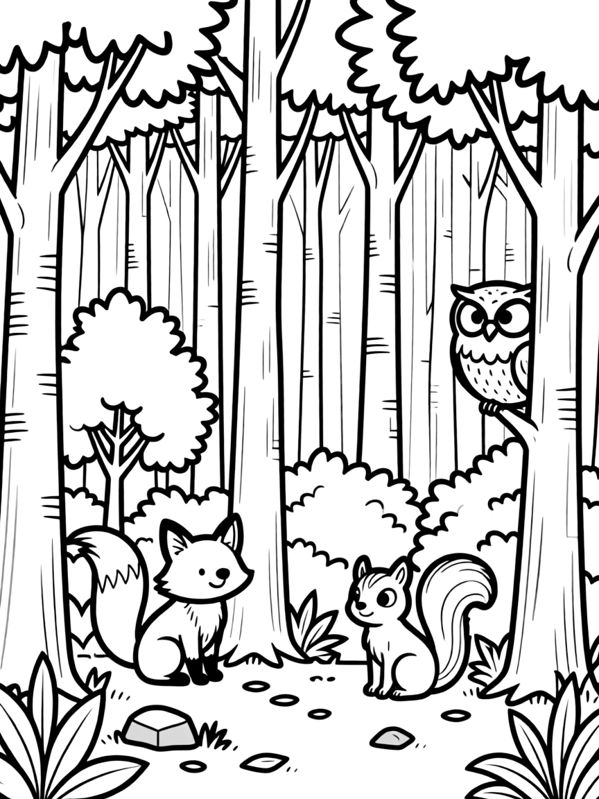 Thicket with hidden eyes of forest creatures
