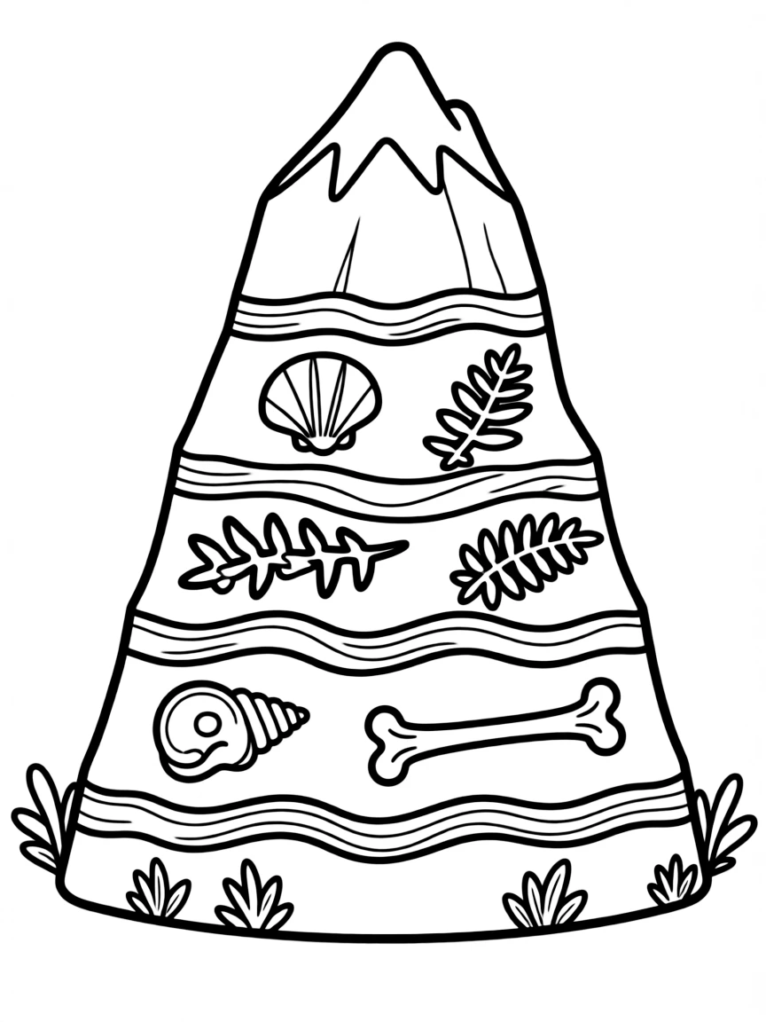 Fossils embedded in mountain rock layers