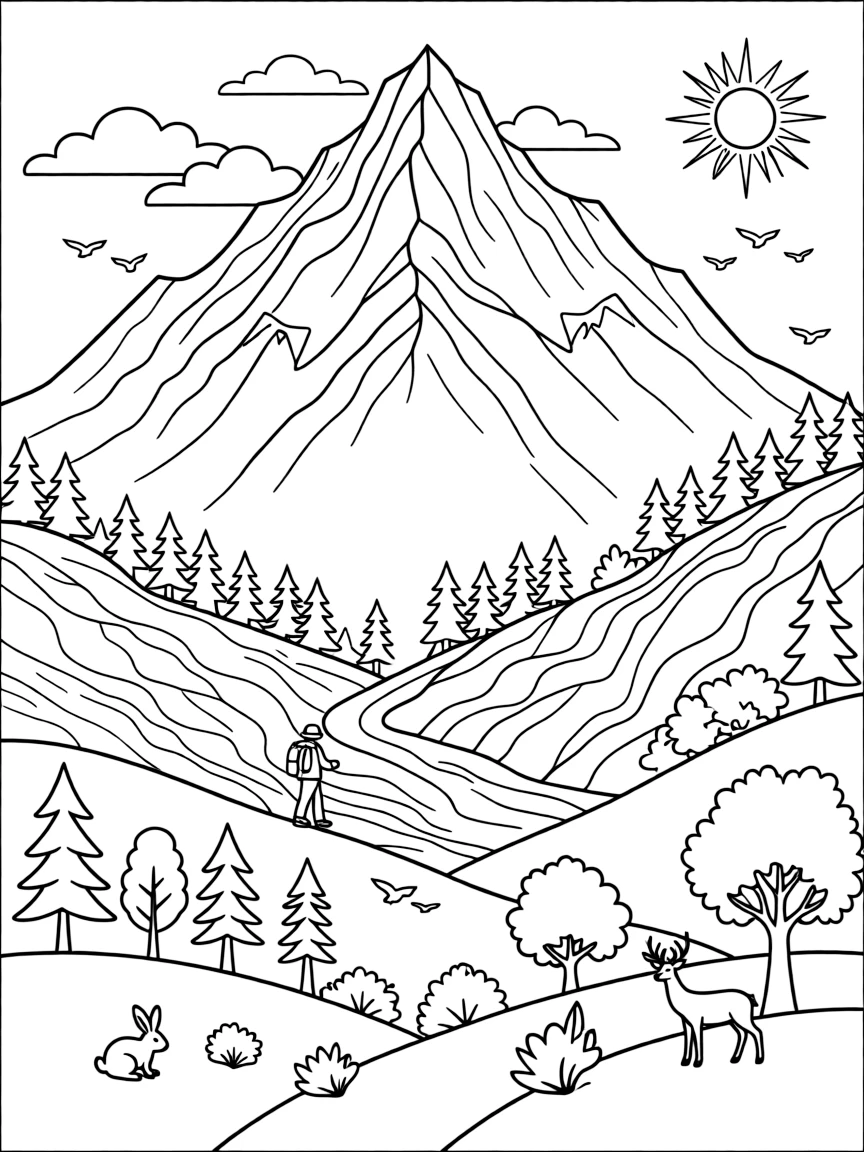 Mountain ecosystem showing different elevation zones