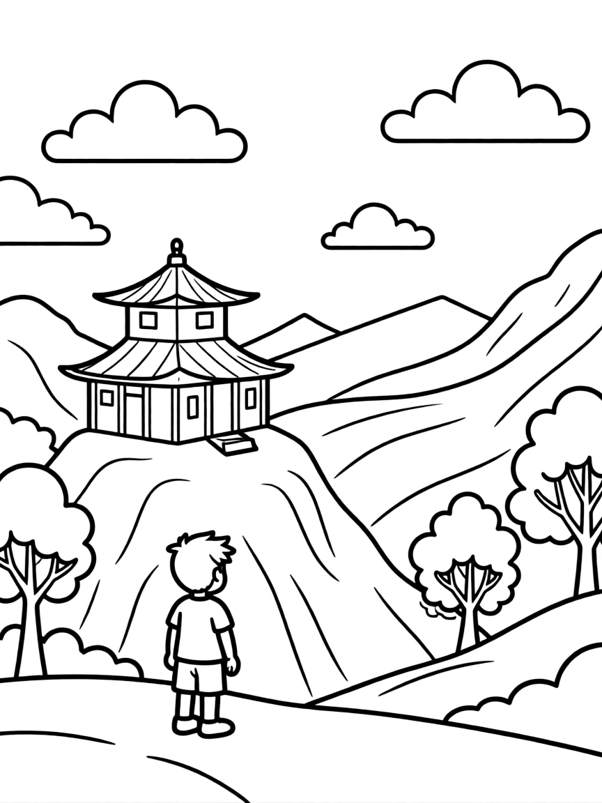 Mountain-top temple with panoramic views