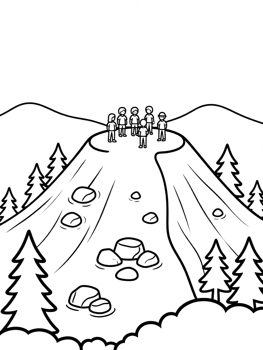 Birds-eye view of mountain summit