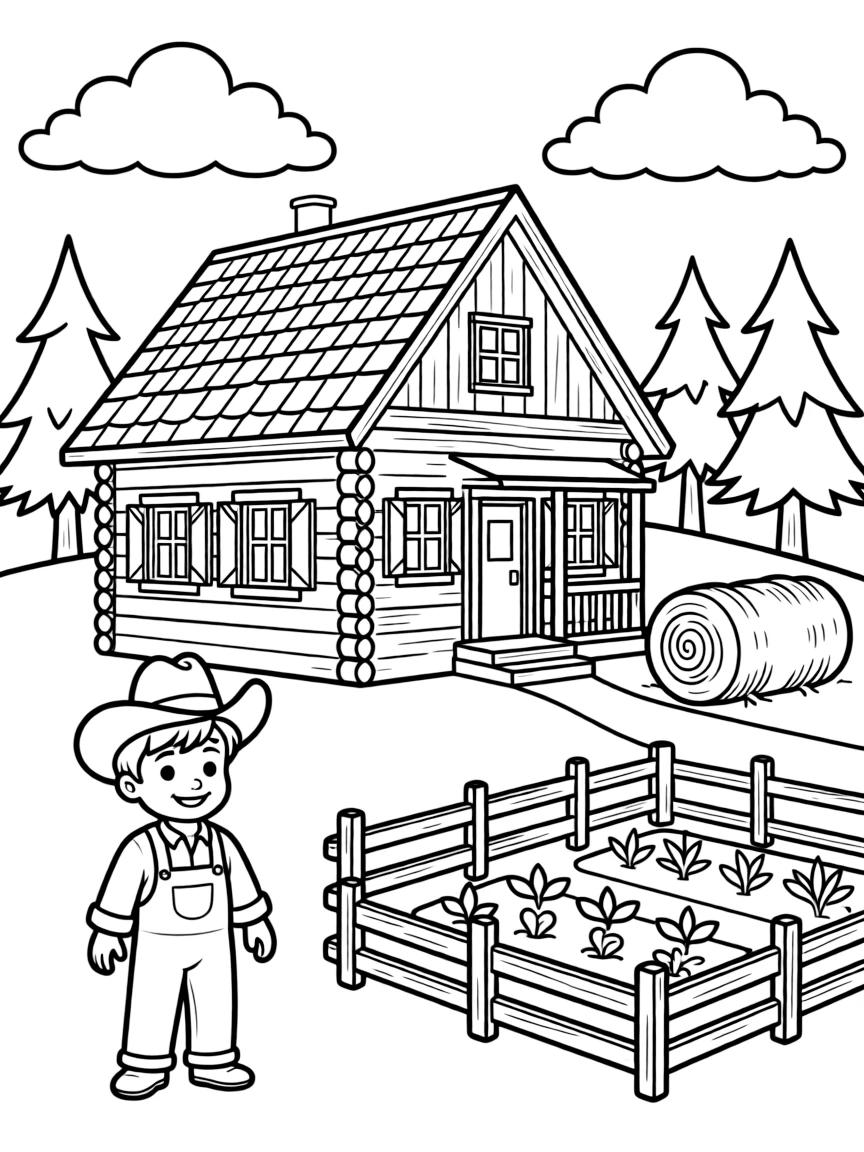 Alpine farm with traditional mountain architecture