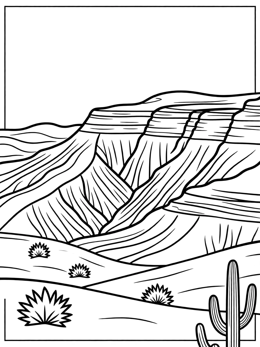 Desert mountains with dramatic erosion patterns