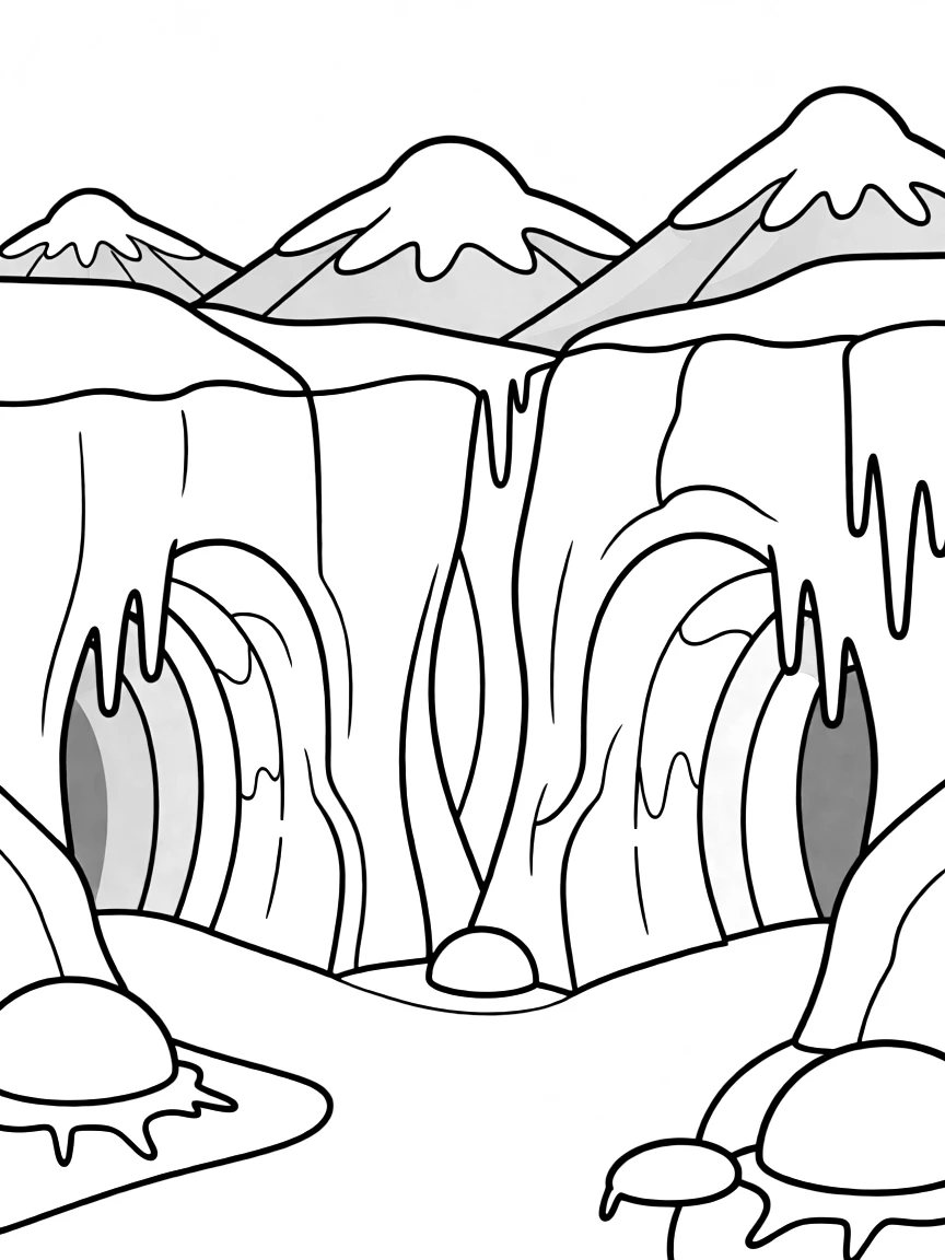 Ice caves within mountain glacier