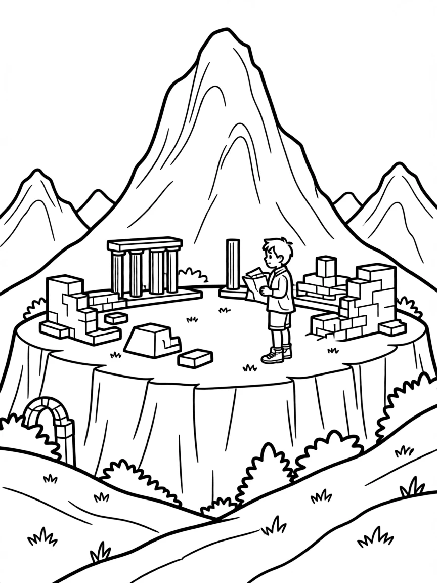 Ruins of ancient civilization on mountain plateau
