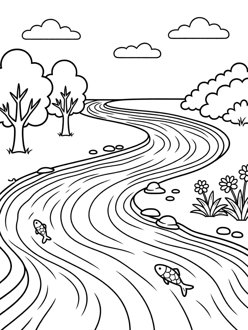 River confluence where two distinct waters meet