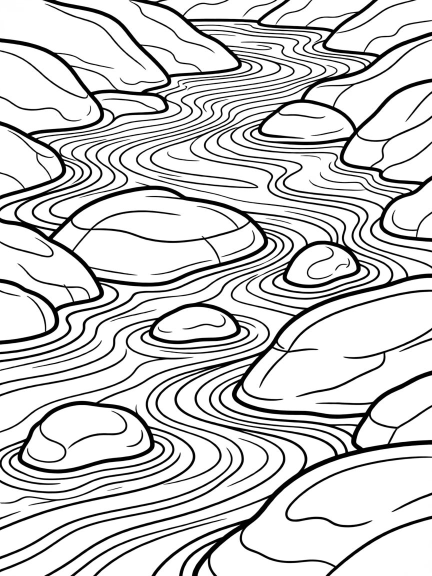 River rocks with detailed water flow patterns
