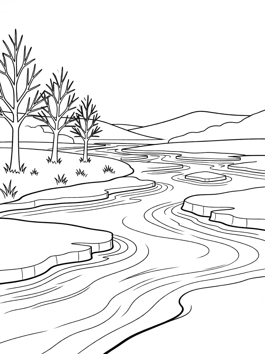 River ice breaking up in spring thaw