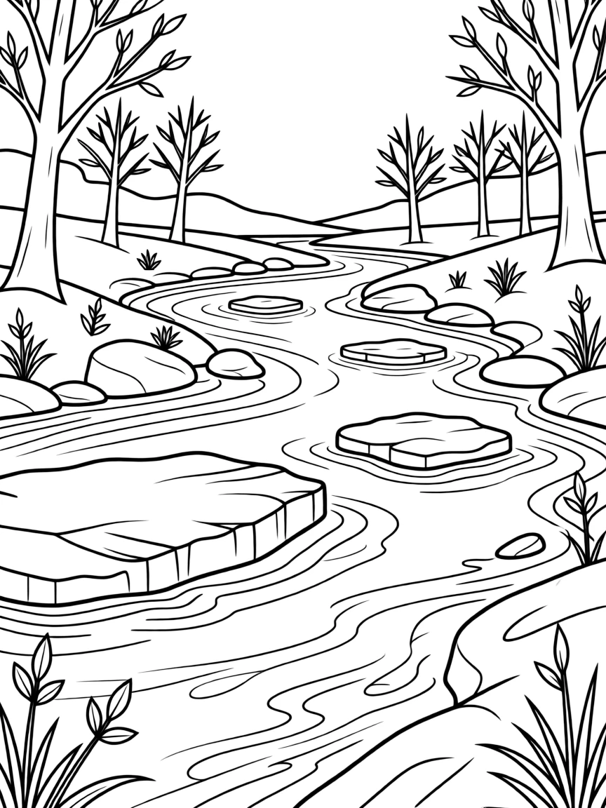 River with ice floes during spring breakup