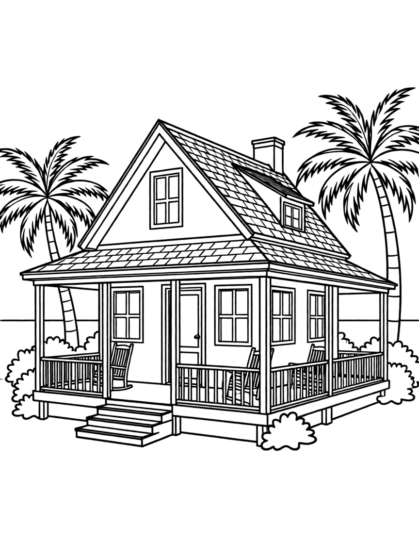 Beach cottage with wrap-around porch