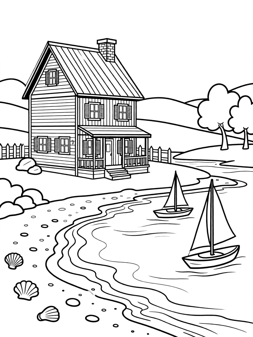 Sea captain's house overlooking cove