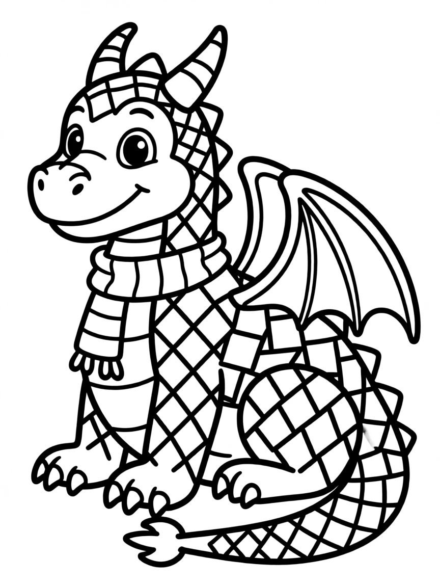 A dragon whose scales form a mosaic picture when seen from afar