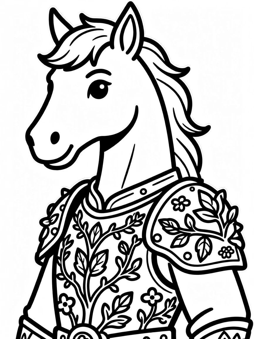 A centaur wearing ceremonial armor decorated with forest motifs