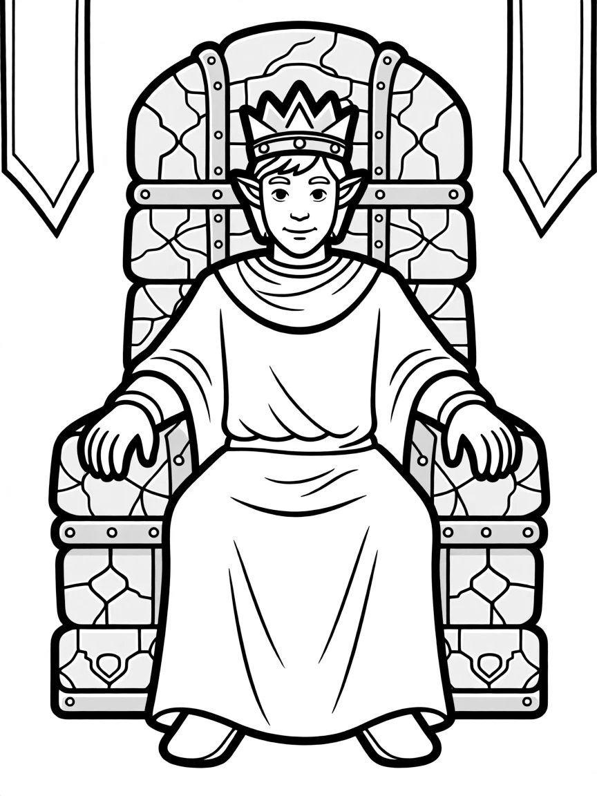 A minotaur king on a throne made of stone and metal