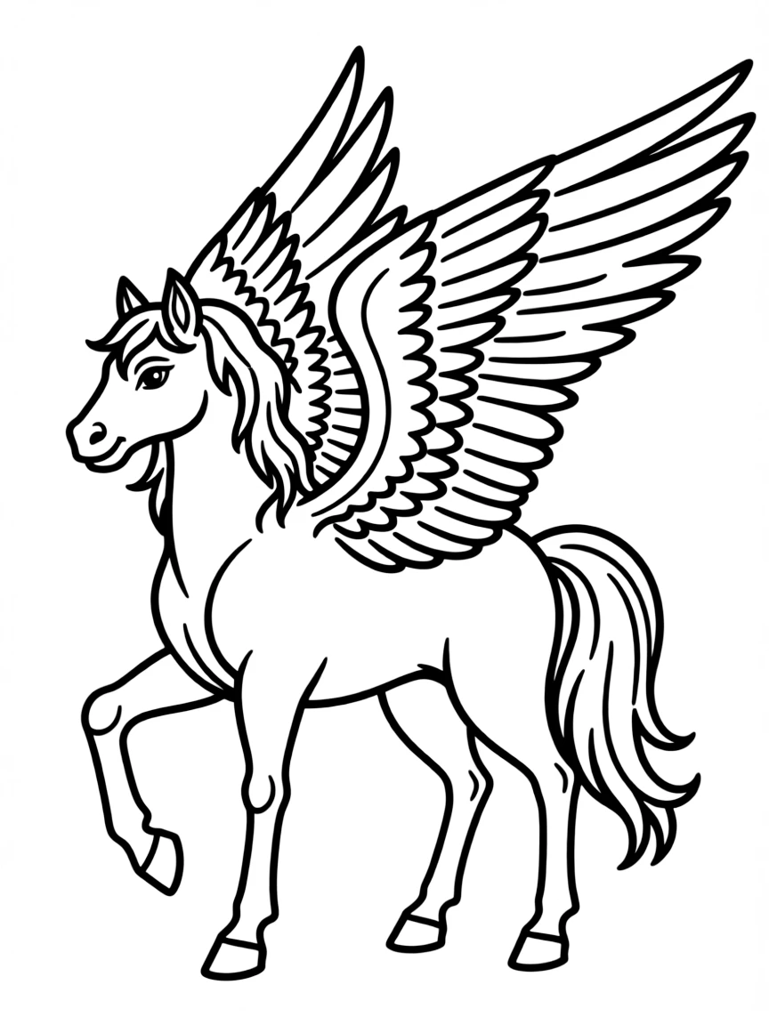 A hippogriff showing both bird and horse behavioral traits