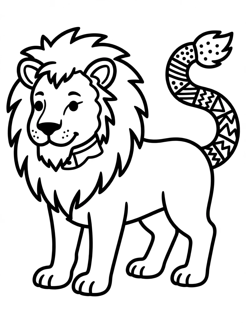 A manticore whose tail has segments with different poison patterns