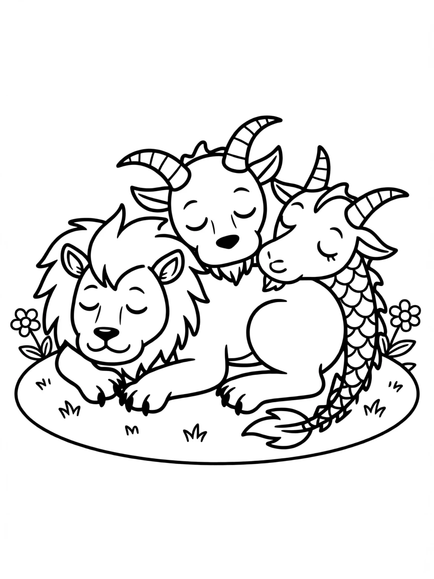 A chimera sleeping with each head in a different stage of sleep