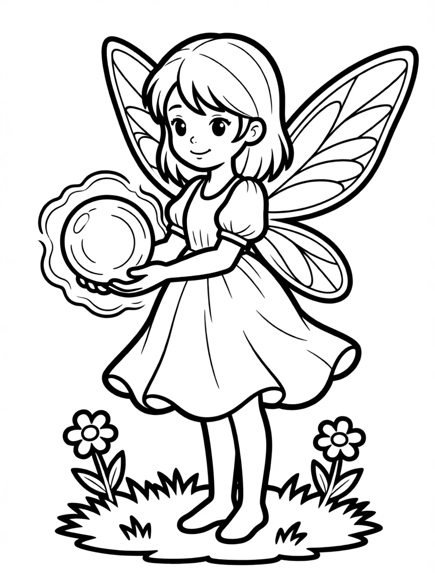 A fairy holding a glowing orb of magic light
